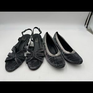 2 pair Veneli Metallic Grey Shoes Size 7